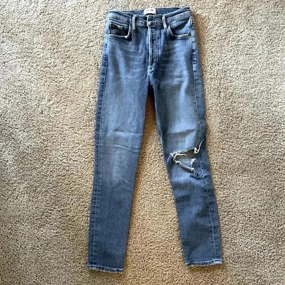 Agolde High Rise Skinny Distressed - Picture 1 of 4